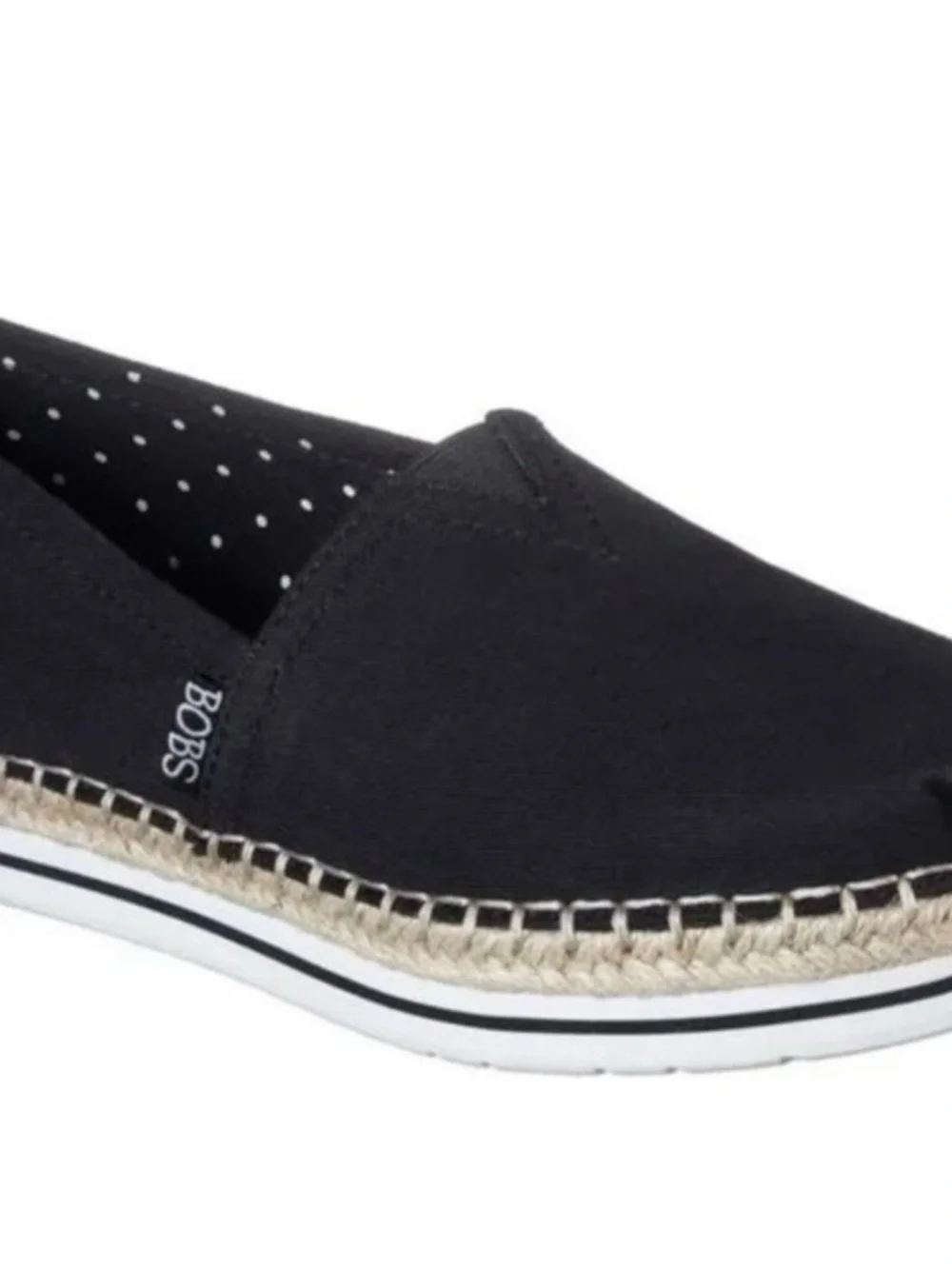 Skechers Black Slip-On Espadrille Flats Size 9.5